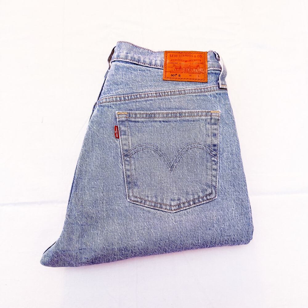 Levi's 501 S Skinny Light Wash Button Fly Denim Jeans Size 28 x 28